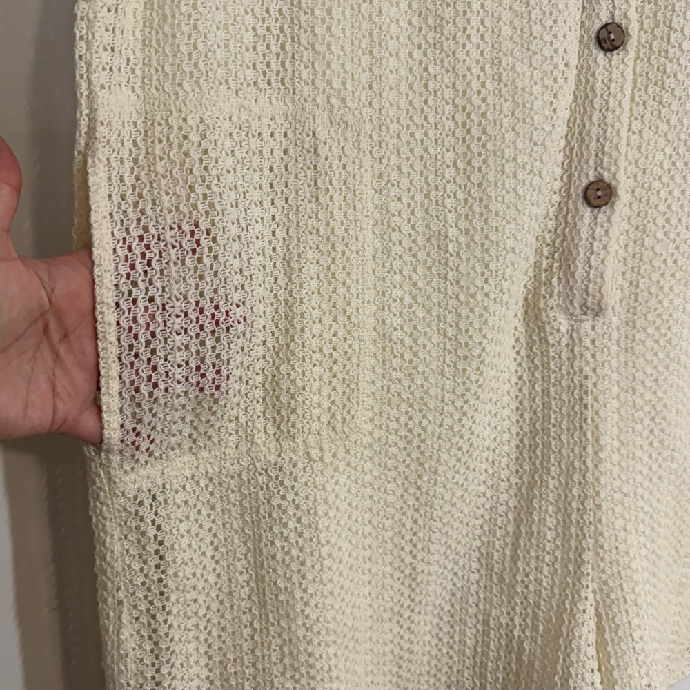 SOLDAS Revival Altar’d State Knit Boho Retro 70s Shorts Romper Cover Ivory Cream - Picture 3 of 8